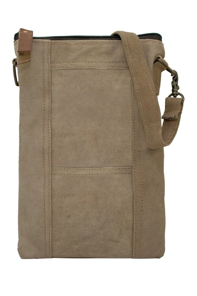 Vintage Addiction Recycled Military Tent Crossbody Bag In Earthtone