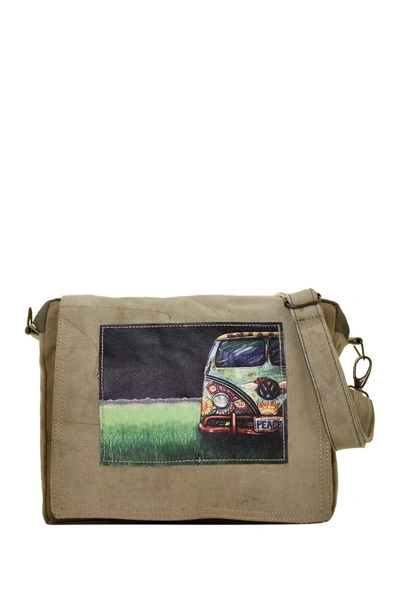 Vintage Addiction Vw Peacemobile Tent Crossbody Bag In Earthtone