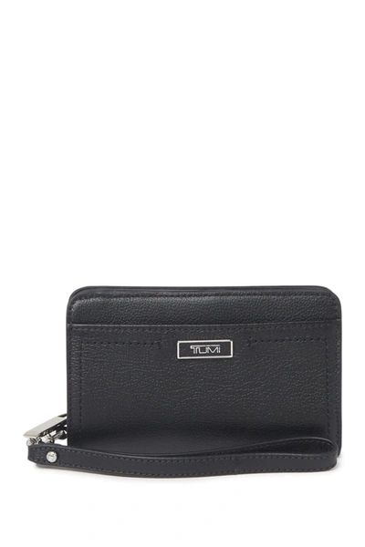 Tumi Medium Leather Wristlet Wallet In Black