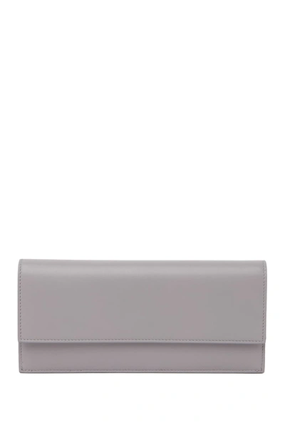 Tumi Slim Envelope Leather Wallet In Grey