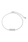 Sterling Forever Silver Bezel Station Bracelet