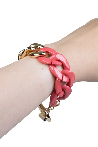 Jardin Curb Chain & Acrylic Link Toggle Bracelet In Coral/gold