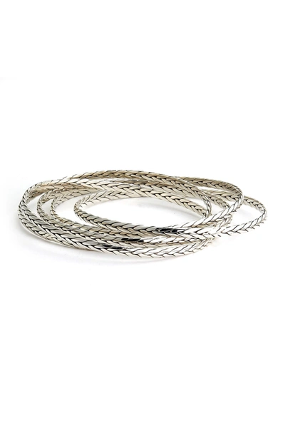 Samuel B Jewelry Sterling Silver Interlocking Byzantine Bangles