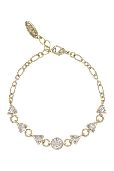 Ettika 18k Gold Plated Cz Geometric Chain Bracelet