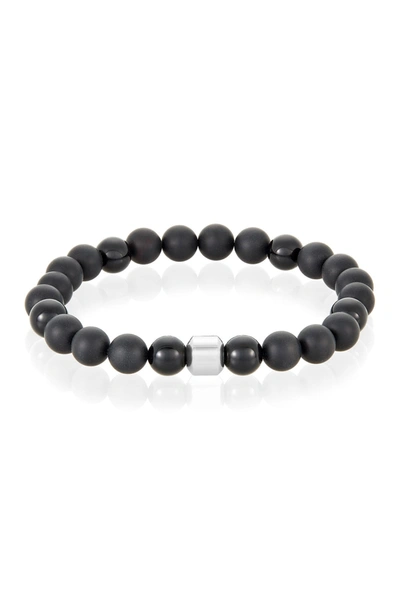 Adornia Onyx Beaded Bracelet In Black