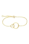 Sterling Forever 14k Yellow Gold Vermeil Interlocking Circles Bracelet In Gold