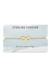 Sterling Forever 14k Gold Sterling Silver Infinity Bracelet In Gold