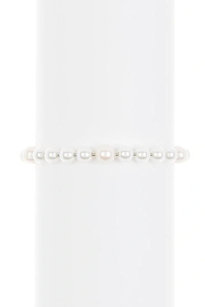 Carolee Pearl Bracelet In Silver/white