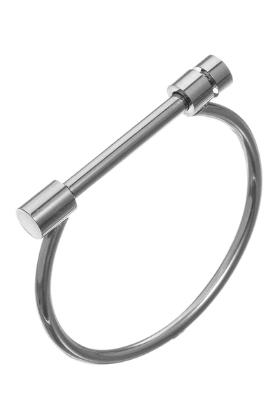 Eye Candy Los Angeles Melanie Titanium Screw Cuff Bracelet In Silver