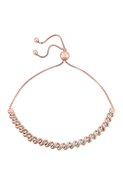 Delmar Rose Plated Sterling Silver Diamond Bracelet