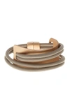 Saachi Taupe Gladiator Wrap Leather Bracelet In Taupe