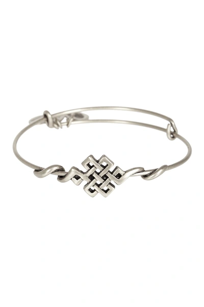 Alex And Ani Endless Knot Detail Expandable Bracelet In Russian Silver