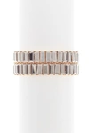 Natasha Accessories Rectangular Crystal Stretch Bracelet In Gunmetal/black