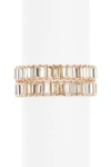 Natasha Accessories Rectangular Crystal Stretch Bracelet In Gold/lt Col