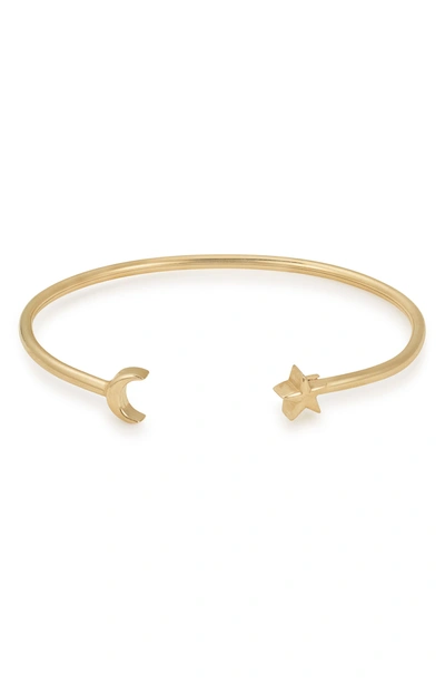 Alex And Ani 14k Gold Plated Sterling Silver Moon & Star Cuff Bracelet In 14kt Gold Plated