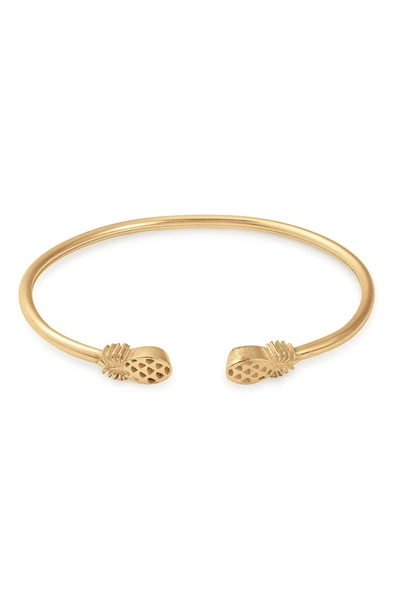 Alex And Ani 14k Gold Plated Sterling Silver Pineapple Cuff Bracelet