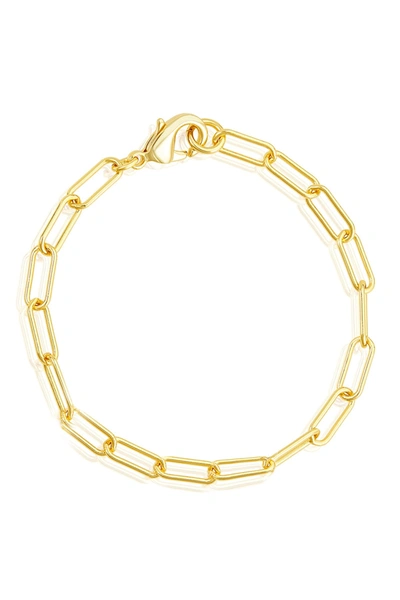 Adornia 14k Gold Plated Paper Clip Chain Bracelet In Yellow
