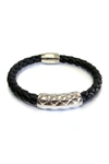 LIZA SCHWARTZ VACAY QUILTED BAR BRAIDED LEATHER BRACELET,762535080949