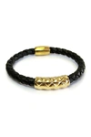 LIZA SCHWARTZ VACAY QUILTED BAR BRAIDED LEATHER BRACELET,762535326016