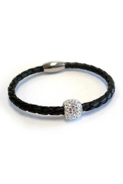 Liza Schwartz Sterling Silver Premium Black Leather Bracelet