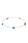 Ippolita Sterling Silver Rock Candy® Wonderland 5 Stone Bangle In Metallic Rainbow In Silver