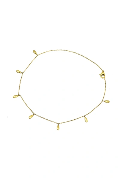 Savvy Cie 18k Gold Plated Drop Anklet In Yellow