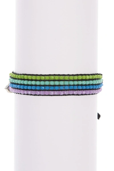 Ayounik Crystal Beaded Adjustable Bracelet In Multi