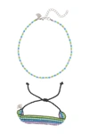 AYOUNIK CRYSTAL BEADED BRACELET & CHOKER SET,855829008863