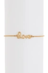 Olivia Welles Lena Amore Sliding Knot Bracelet In Worn Gold