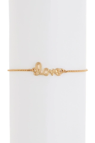 Olivia Welles Lena Amore Sliding Knot Bracelet In Worn Gold
