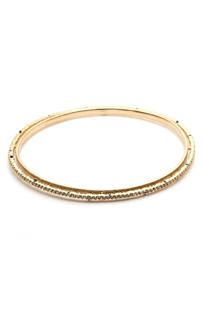 Alexis Bittar Crystal Encrusted Spiked Bangle Bracelet In 10k Gold With Rhodium