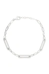 Sphera Milano Rhodium Plated Sterling Silver Link Bracelet In Silver