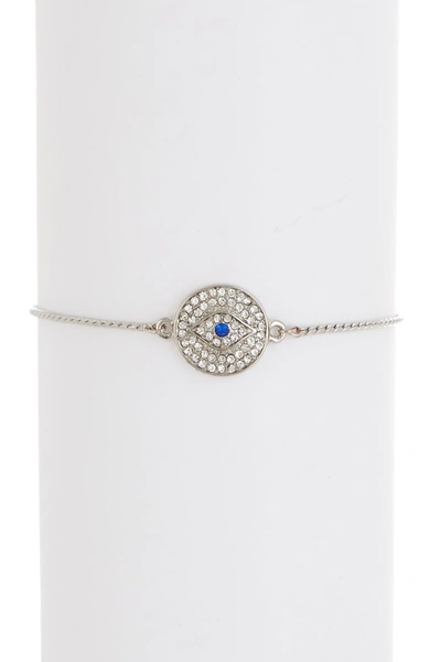 Olivia Welles Alia Jeweled Eye Bracelet In Silver-sapphire