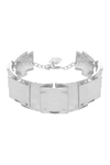Karine Sultan Sterling Silver Plated Shiny Textured Square Bracelet In Silver