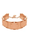 Karine Sultan Rose Gold Plated Shiny Textured Square Bracelet In Rose Gold