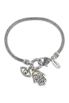 Samuel B Jewelry Samuel B. Sterling Silver & 18k Gold Hamsa And Evil Eye Charm Bracelet In Silver And Gold