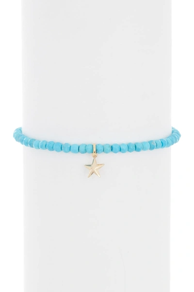 Adornia Stretch Turquoise With Star Charm Bracelet In Blue