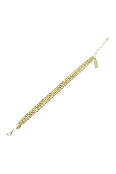 Savvy Cie 18k Gold Plated Diamond Cut Rope Triple Strand Bracelet In Yellow