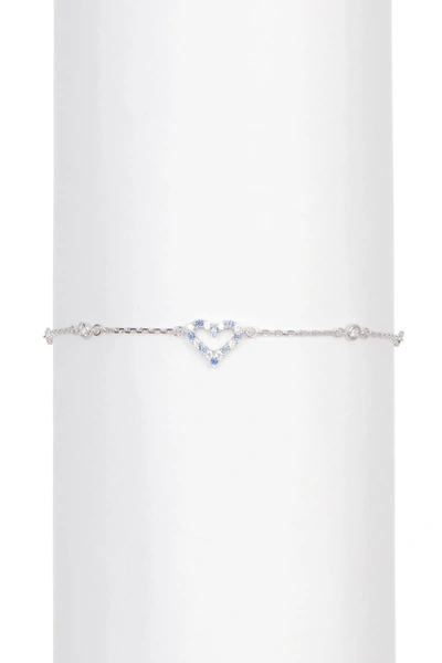 Suzy Levian Sterling Silver Sapphire & Diamond Bracelet In Blue