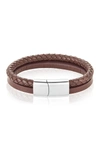 ADORNIA LEATHER BRAIDED COMBO BRACELET,731199496953