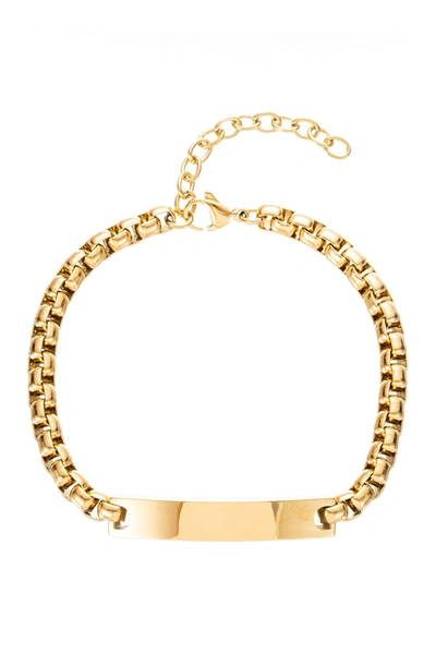 Eye Candy Los Angeles Christopher Titanium Bar Pendant Bracelet In Gold