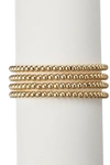 Eye Candy Los Angeles 18k Gold Plated Beaded Stretch Ball Bracelet Set In Gold