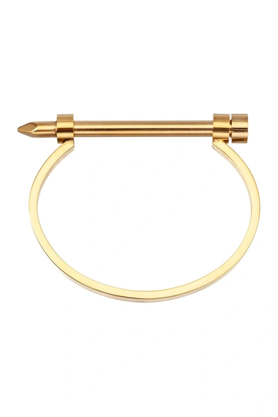 Eye Candy Los Angeles Liam Titanium Screw Cuff Bracelet In Gold