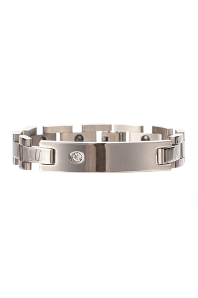 Eye Candy Los Angeles Cameron Titanium Chain Link Bracelet In Silver