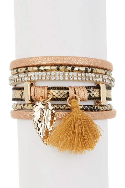 Olivia Welles Julisa Multi Strand Stack Bracelet In Gold-neutral