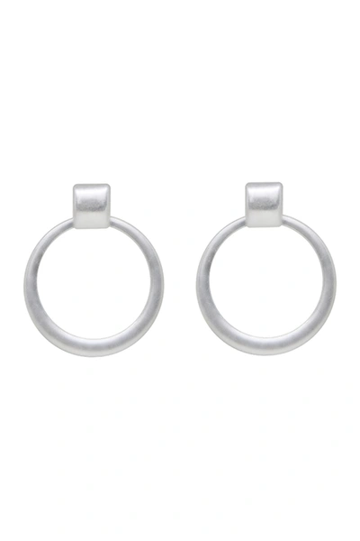 Ettika Silver Plated Worn Statement Ring Earrings