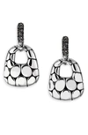 John Hardy Sterling Silver Kali Lava Door Knocker Earrings