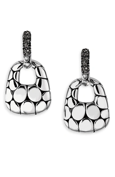 John Hardy Sterling Silver Kali Lava Door Knocker Earrings