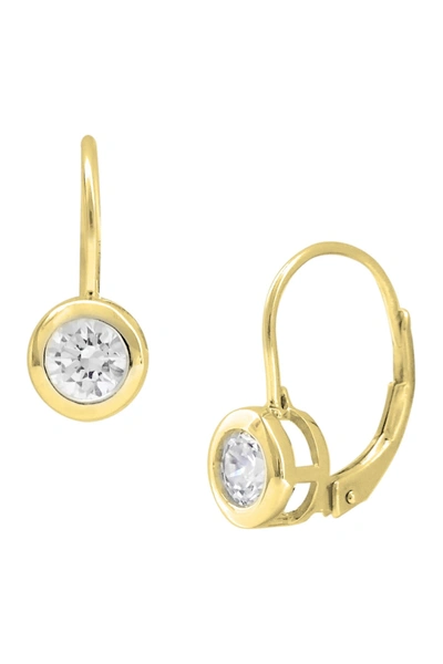 Savvy Cie 18k Gold Vermeil Cz Leverback Earrings In Yellow