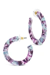 Sterling Forever Acetate Resin 44mm Hoop Earrings In Multi